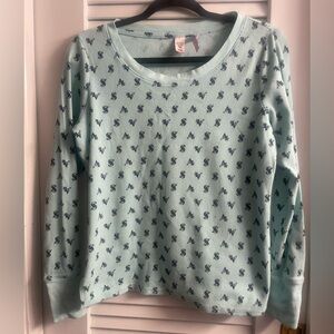 Victoria’s Secret Size Small Long Sleeve Waffle Knit Baby Blue Long Sleeve Shirt